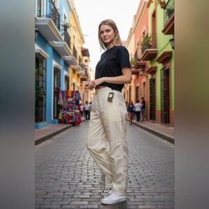 Wild Fable Woman Cream Cargo Pants